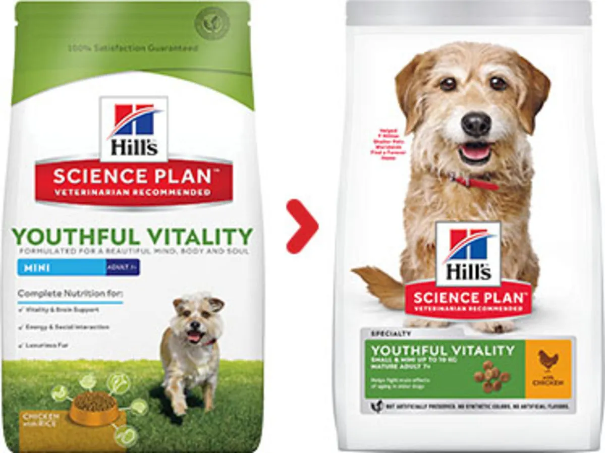 Canine Mature Adult 7 + Youthful Vitality Small & Mini Poulet 1.5 Kg - Hill's Science Plan 3 Canine Mature Adult 7 + Youthful Vitality Small & Mini Poulet 1.5 Kg - Hill's Science Plan