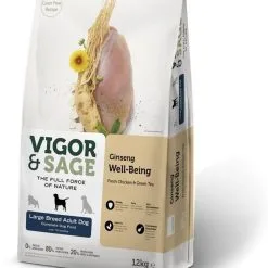 Vigor Sage Ginseng/poulet Thé Vert Chien Adulte Grande Taille 12 Kg - Vigor & Sage